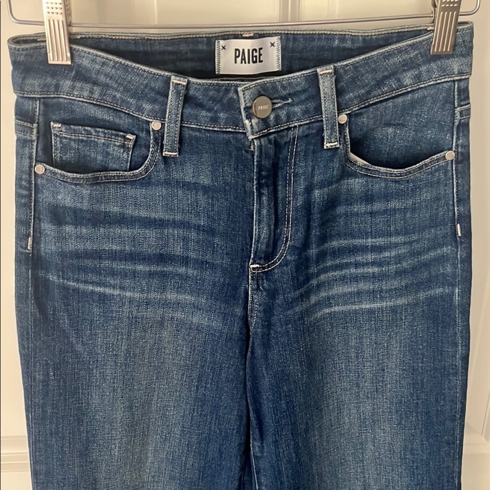 PAIGE Nellie Culotte Indigo Blue Ankle Cropped wide leg Jeans Classic Style - Picture 3 of 14